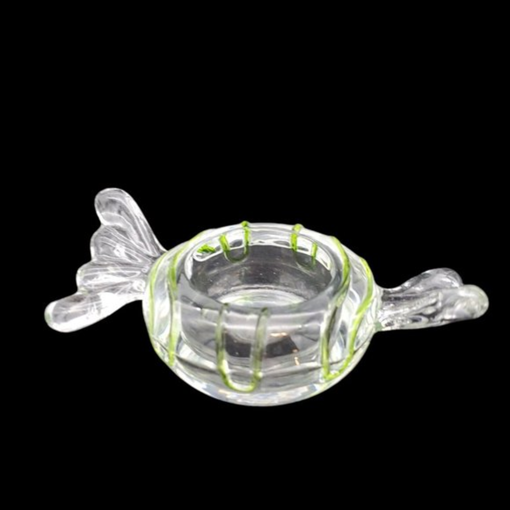 Glass Candy Jollyville Green Tealight Candle Holder PARTYLITE P8994‎ Replacement